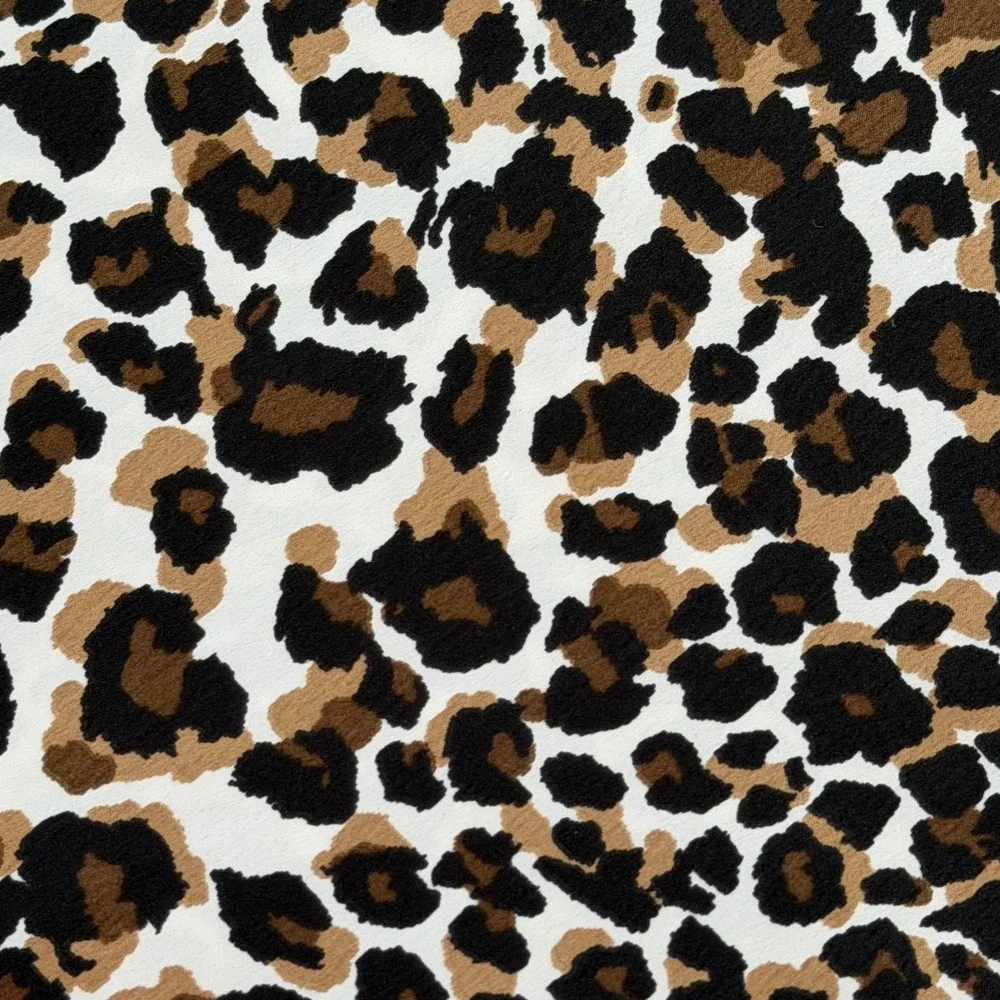 Express x Rocky Barnes Leopard Print Midi Skirt A-Line Brown Black Y2K EUC Sz M